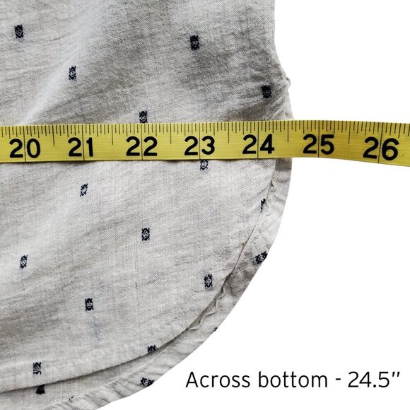 ZARA Boho Embroidered Peasant Top Unbleached Cotton with Navy Blue Stitching XL - Picture 14 of 16